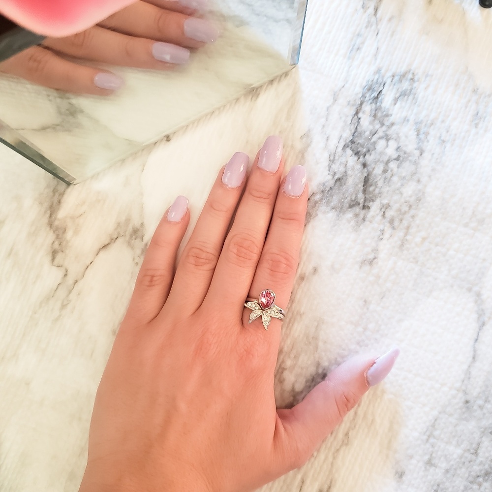 Fashion jewelry 18k gold plated rings/ a set of 2 - Picture 3 of 4